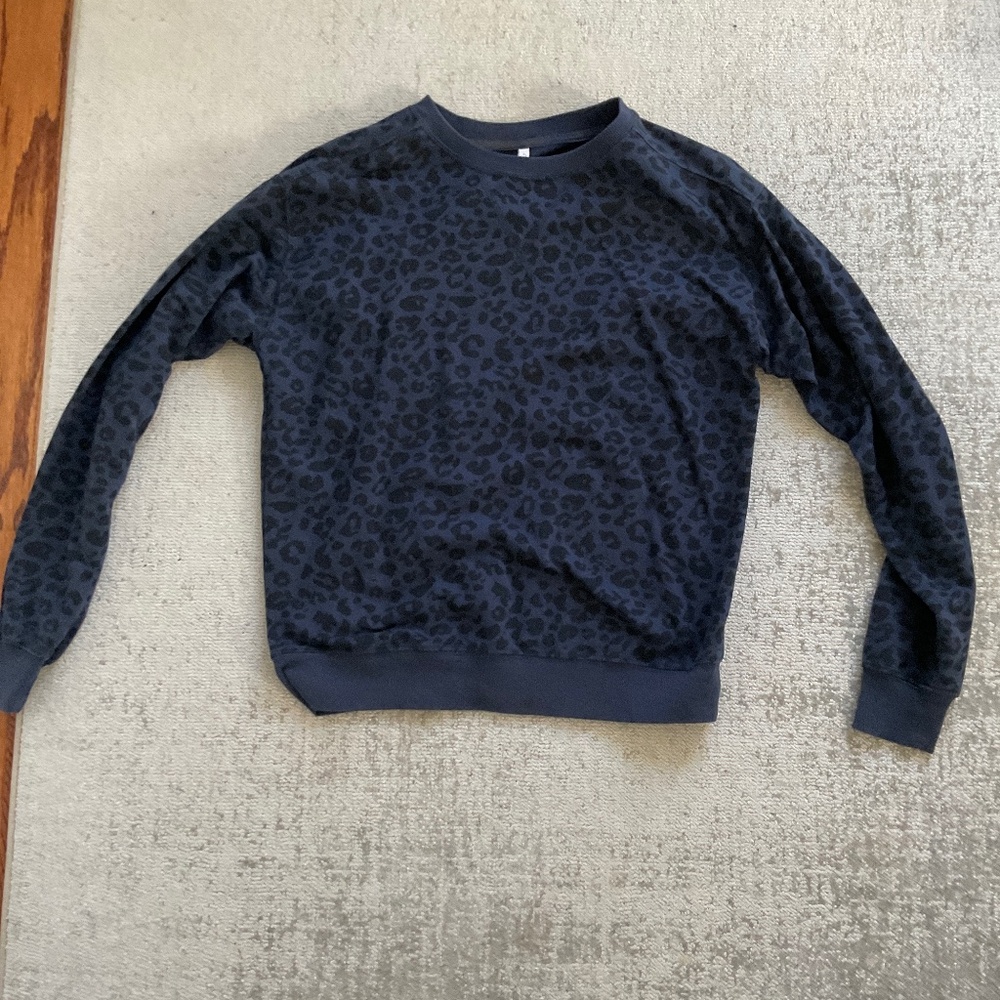 ZSupply dark blue animal print cotton blend sweatshirt